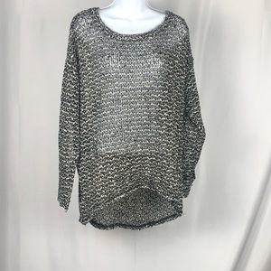 Apt. 9 Open Knit Black and White Sweater Size L